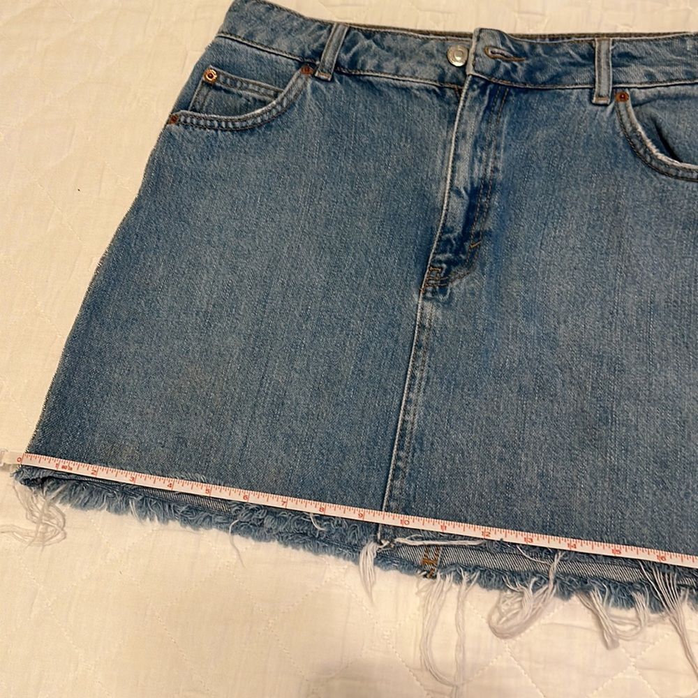NWOT Topshop Moto Red White Blue & Sparkle Glitter Size Strip Skirt Size 8 - Picture 10 of 15